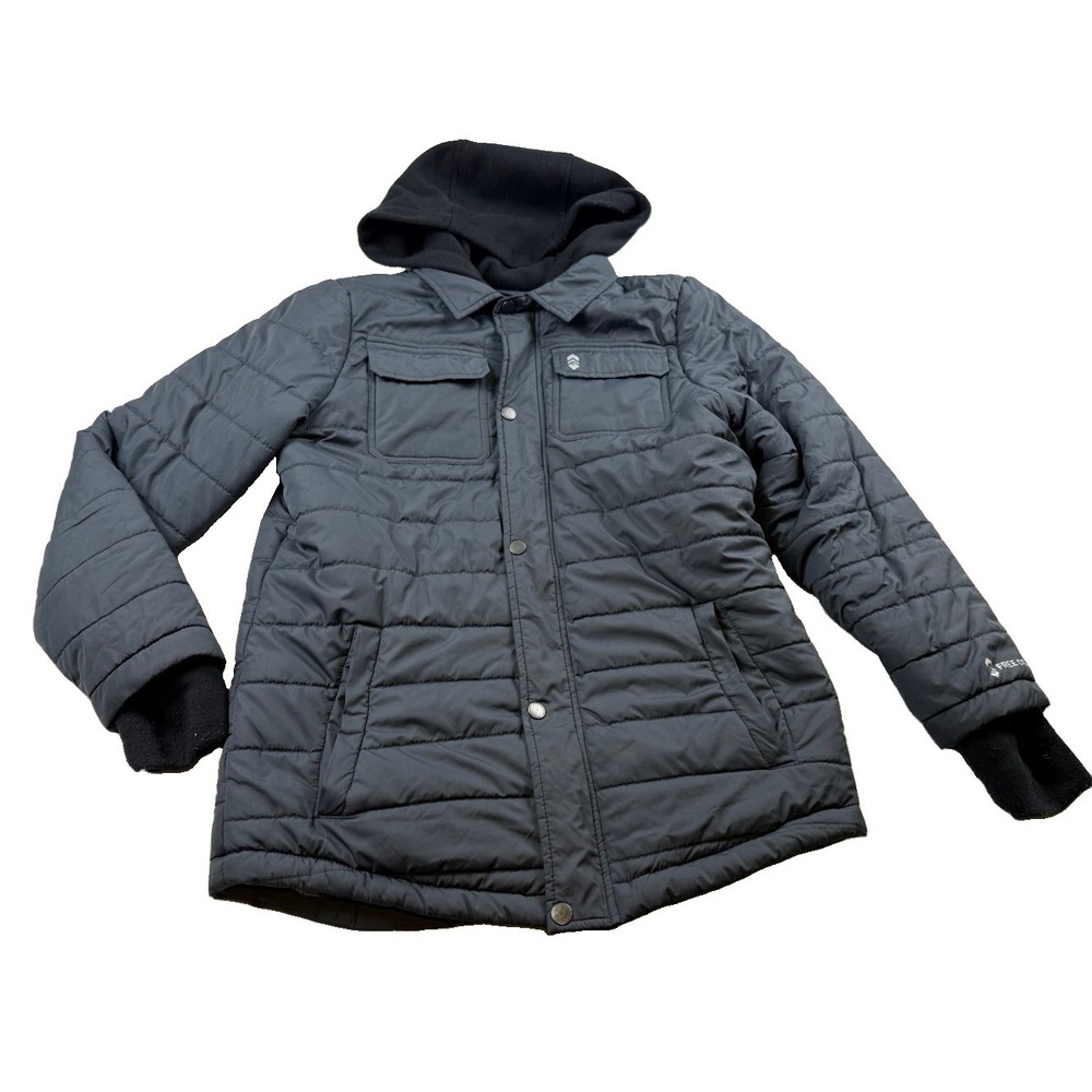 Free Country Hooded Flannel Lined Gary Puffer Jacket Boys L 14/16